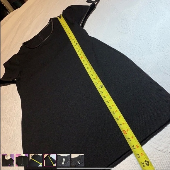 Valentino Black Dress with Leather Bow Trim. Size M - Picture 6 of 8